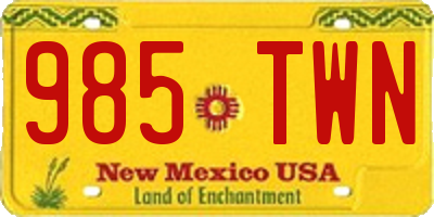 NM license plate 985TWN