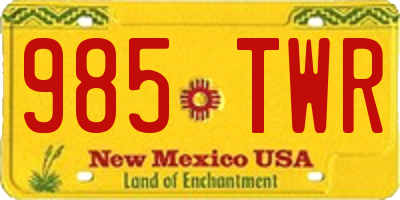 NM license plate 985TWR