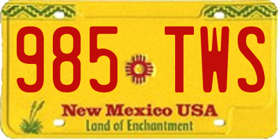 NM license plate 985TWS