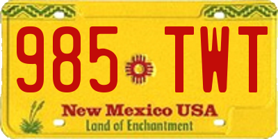 NM license plate 985TWT