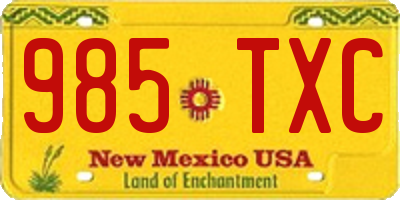 NM license plate 985TXC