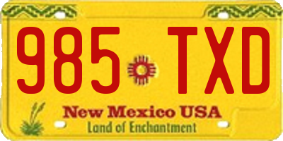 NM license plate 985TXD