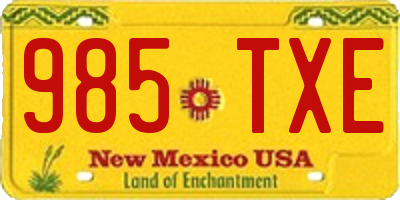 NM license plate 985TXE