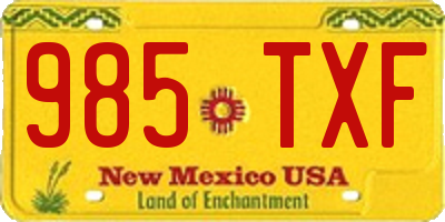 NM license plate 985TXF