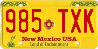 NM license plate 985TXK