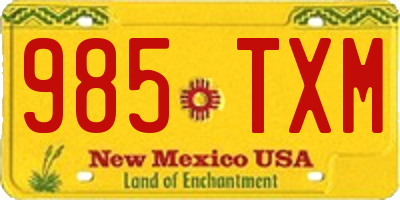 NM license plate 985TXM