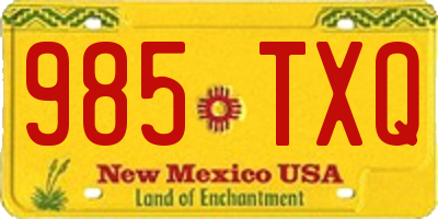 NM license plate 985TXQ