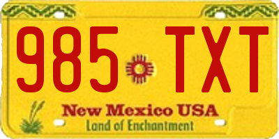 NM license plate 985TXT