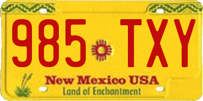 NM license plate 985TXY