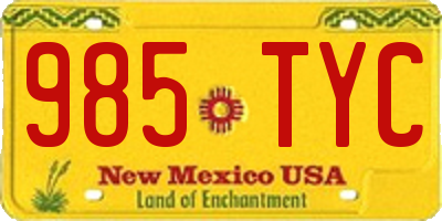 NM license plate 985TYC