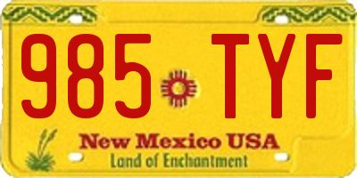 NM license plate 985TYF