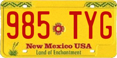 NM license plate 985TYG