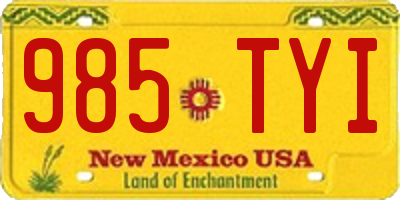 NM license plate 985TYI