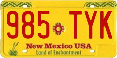 NM license plate 985TYK