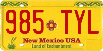 NM license plate 985TYL