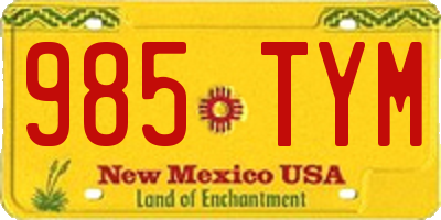 NM license plate 985TYM