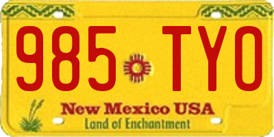 NM license plate 985TYO