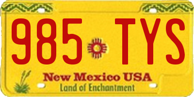 NM license plate 985TYS