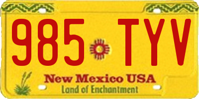 NM license plate 985TYV
