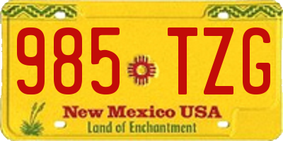NM license plate 985TZG