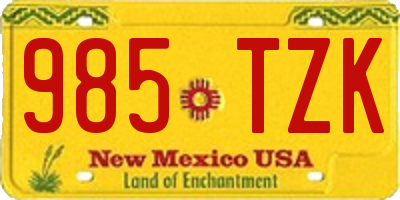 NM license plate 985TZK