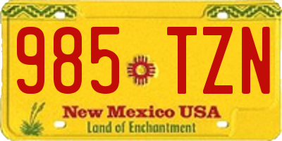 NM license plate 985TZN