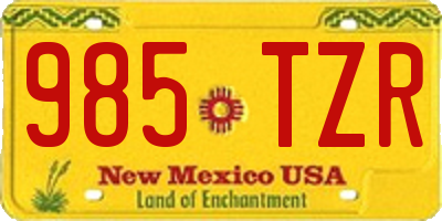 NM license plate 985TZR
