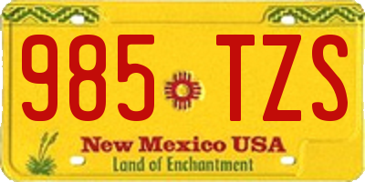 NM license plate 985TZS