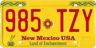 NM license plate 985TZY