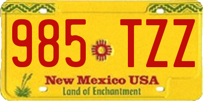 NM license plate 985TZZ