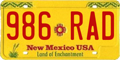 NM license plate 986RAD