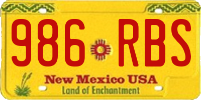 NM license plate 986RBS