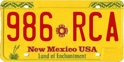 NM license plate 986RCA