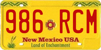 NM license plate 986RCM