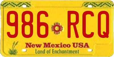 NM license plate 986RCQ