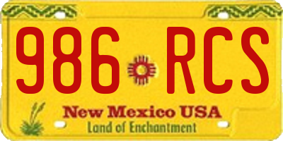 NM license plate 986RCS