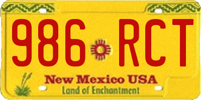 NM license plate 986RCT