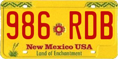 NM license plate 986RDB