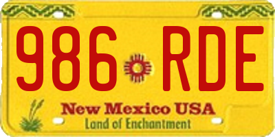 NM license plate 986RDE
