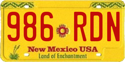 NM license plate 986RDN