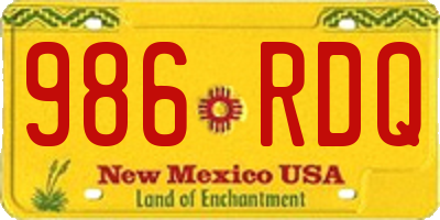 NM license plate 986RDQ