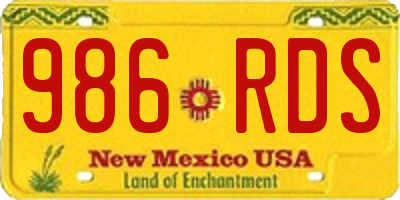 NM license plate 986RDS