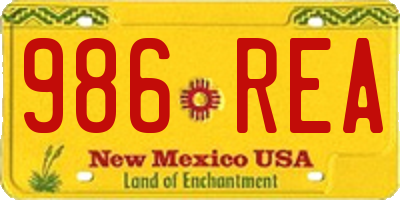 NM license plate 986REA