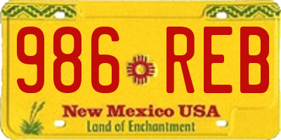NM license plate 986REB