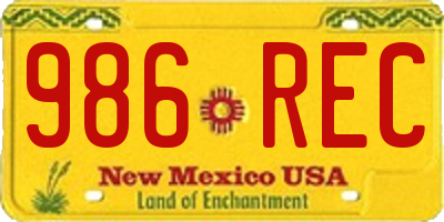 NM license plate 986REC
