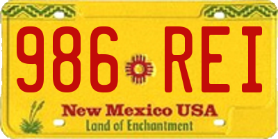 NM license plate 986REI