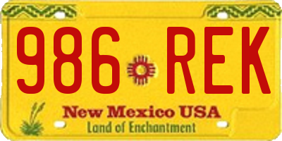 NM license plate 986REK