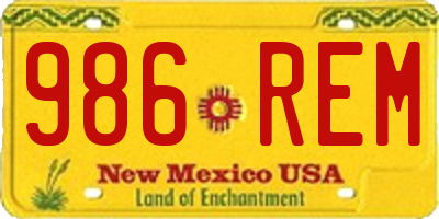 NM license plate 986REM