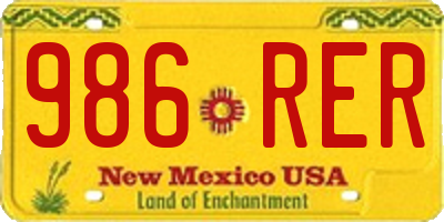 NM license plate 986RER
