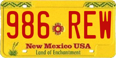 NM license plate 986REW